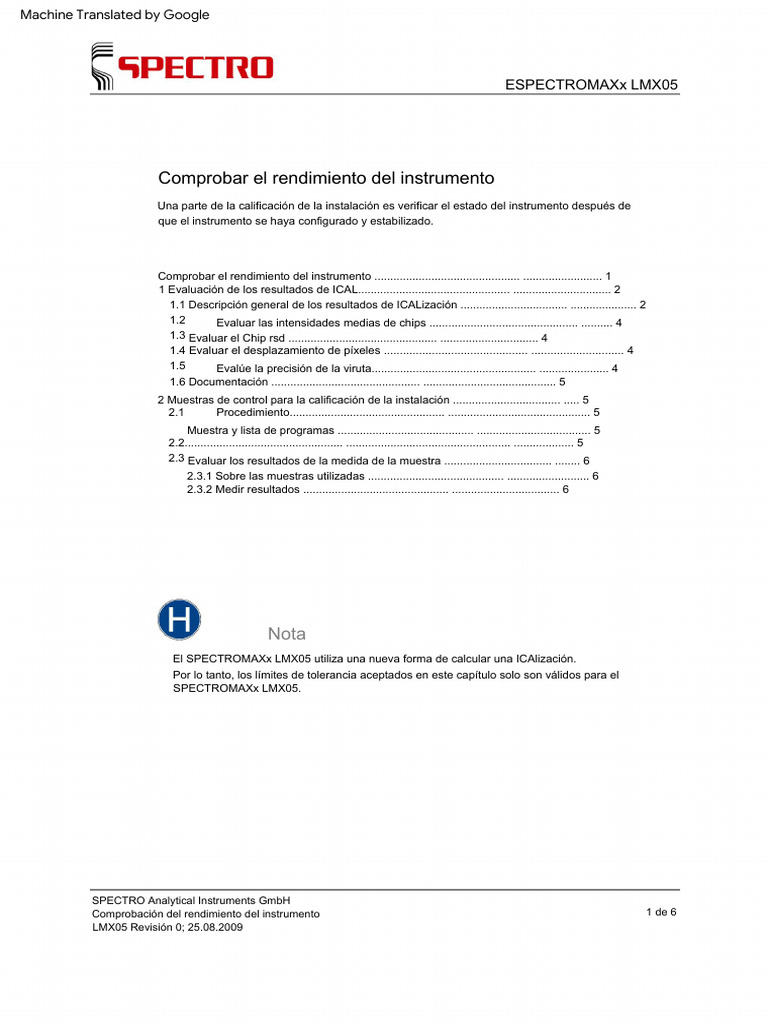 Check Instrument Performance LMX05 | PDF | Ciencia y matemáticas ...