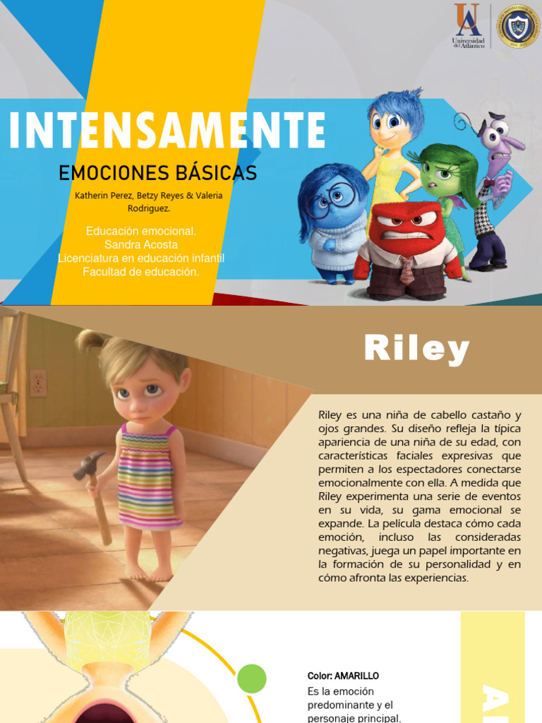 Emociones en "Intensamente": Riley y su viaje | PDF | Las emociones | Ira