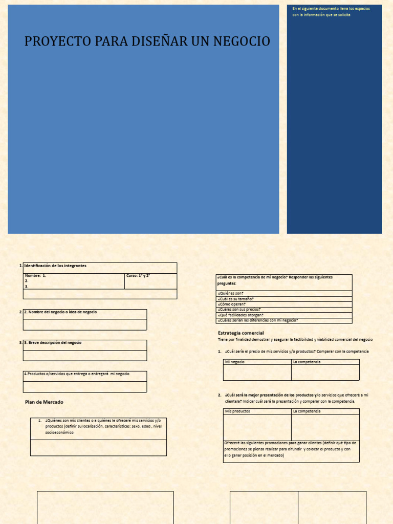 Diseño de Plan de Negocio Completo | PDF | Presupuesto | Business