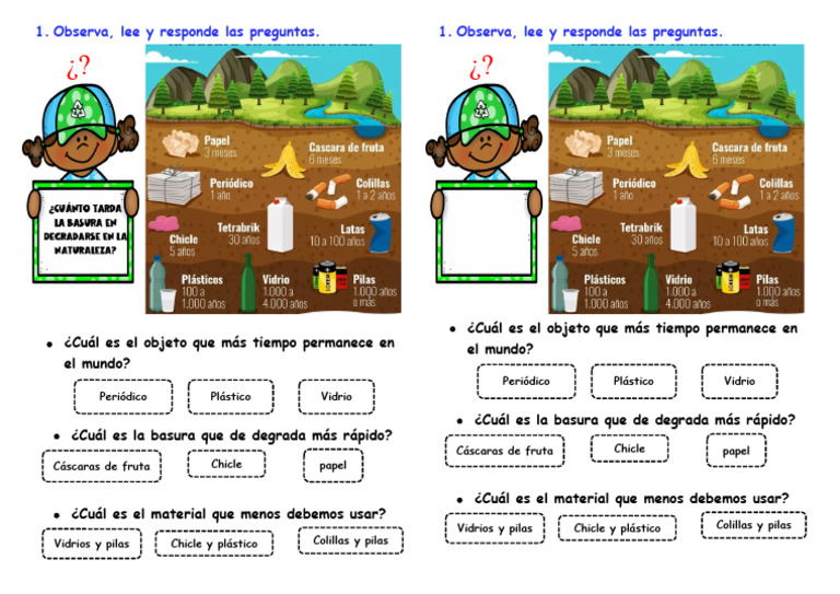 Ficha 1 de Ciencia - Degradar La Basura | PDF