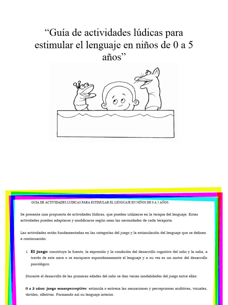 Actividades Lúdicas para Estimular Lenguaje | PDF | Aquisición de ...