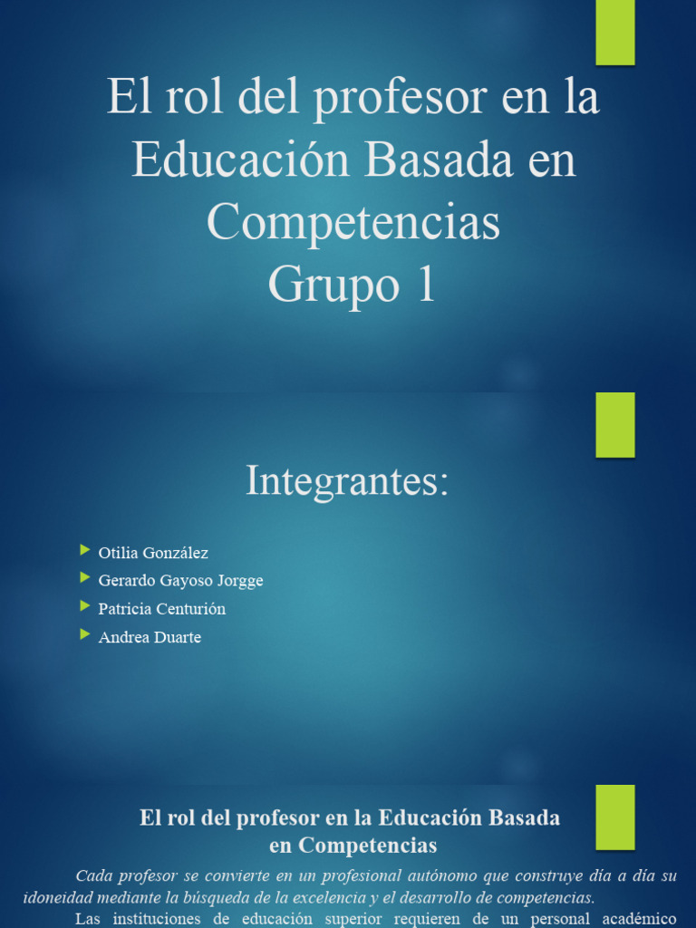 El Rol Del Profesor en La Educación Basada en Competencias | PDF ...