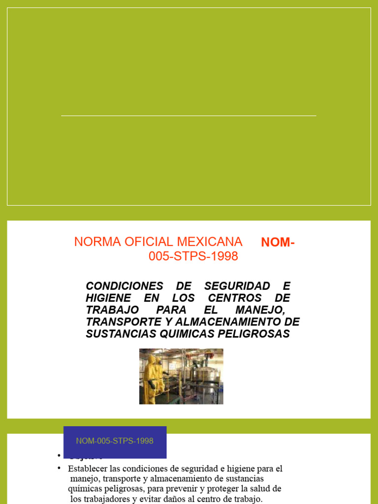 NOM 005 (En Proceso) | Descargar gratis PDF | Higiene