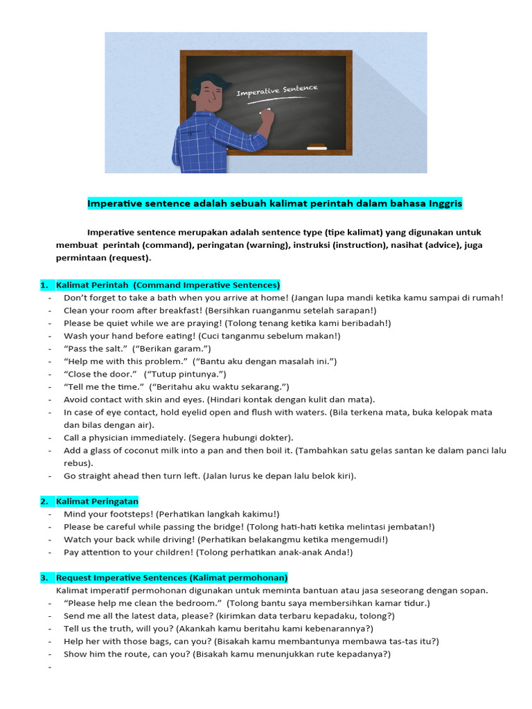 Pengertian dan Contoh Kalimat Imperatif | PDF