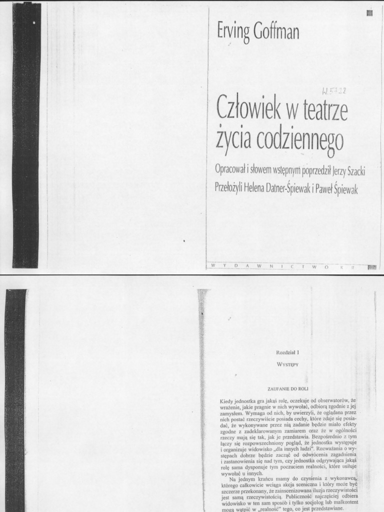 Człowiek W Teatrze życia Codziennego Pdf