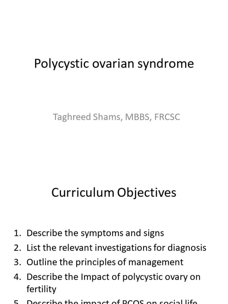 Lecture 07 5 Polycystic Ovary Syndrome Pcos Download Free Pdf