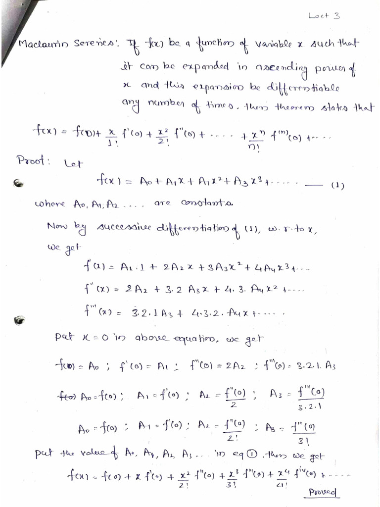 Maclaurins Theroem | PDF