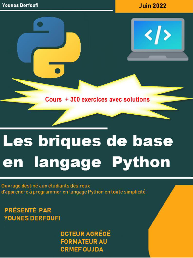Les Briques de Base en Langage Python R5vp4y | PDF | Python (Langage de ...