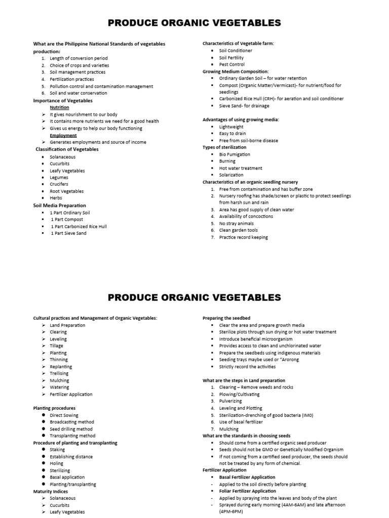 Vegetables reviewer pdf crop rotation soil