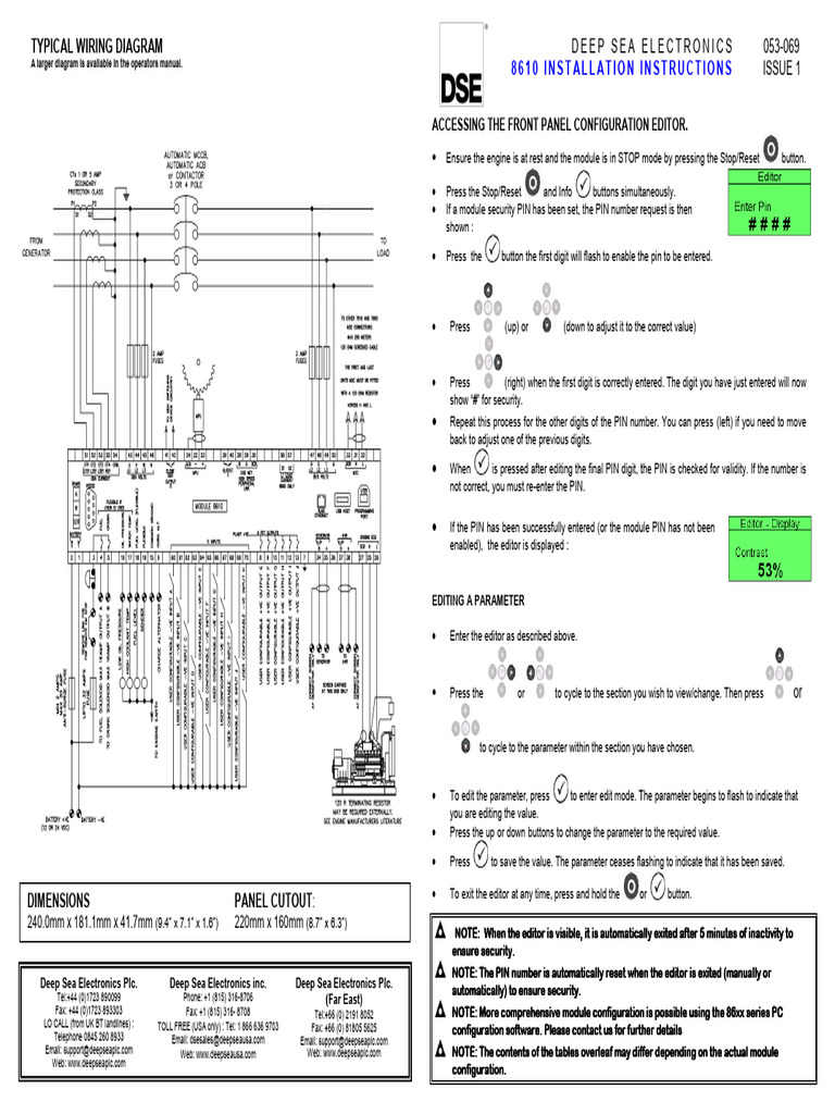 DSE 8610 Installation Instructions | PDF | Personal Identification ...