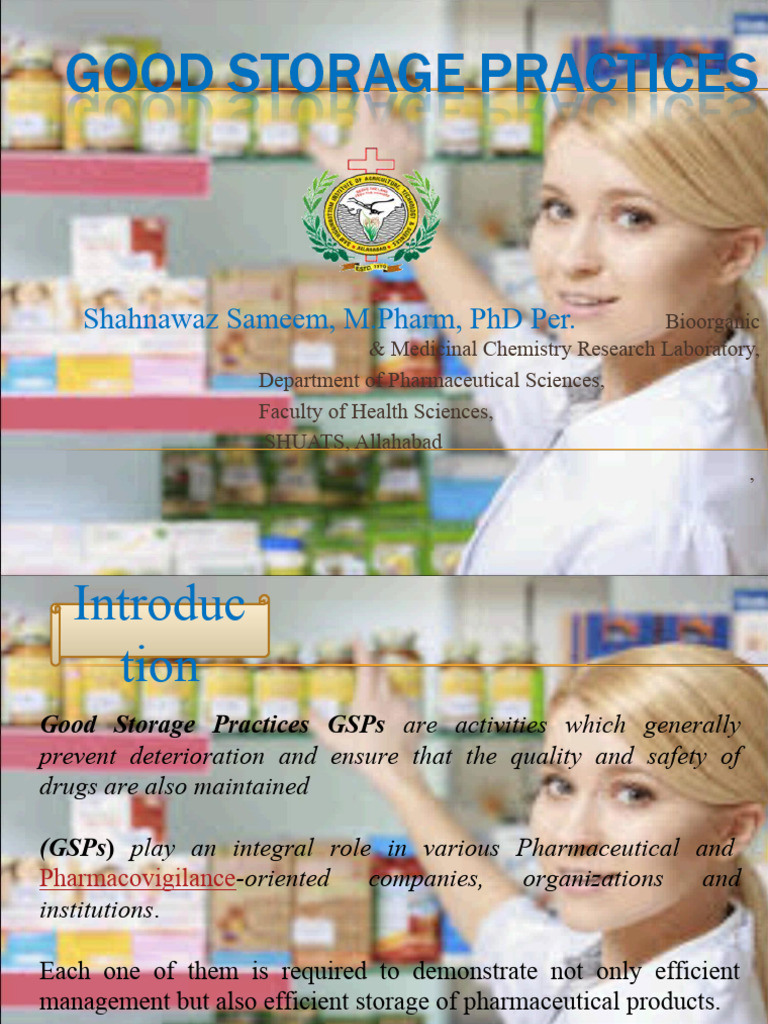 Good Storage Practices PDF Pharmacy Medicine
