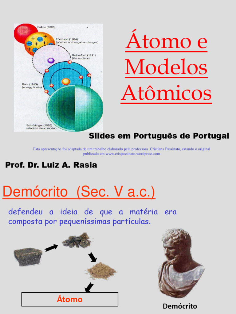 Modelos Atômicos 2022 Pdf átomos Núcleo Atômico