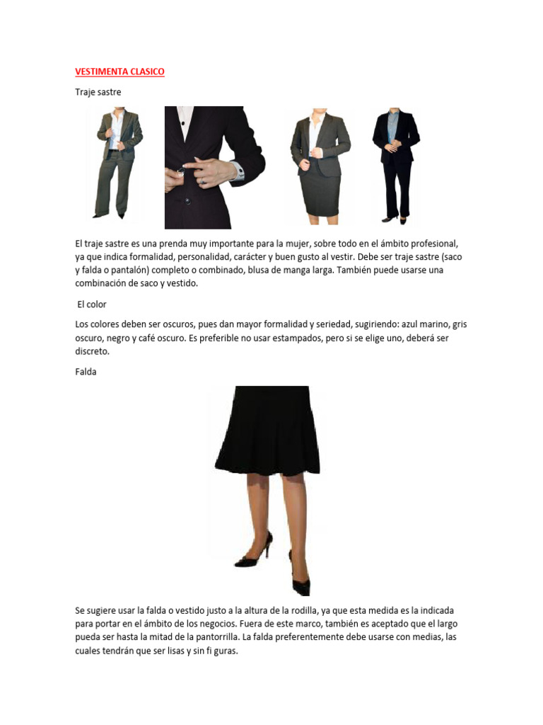 Guía de Vestimenta Formal para Mujeres | PDF | Ropa | Moda, image size:768x1024