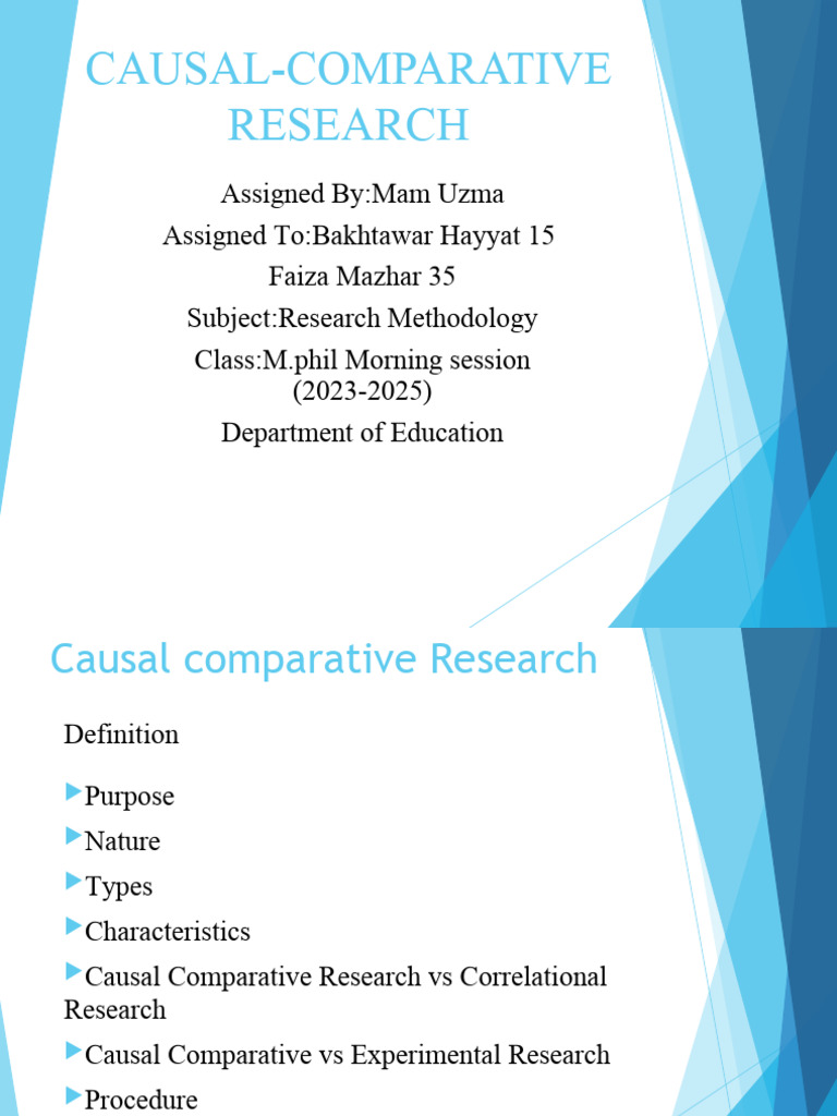 Causal-Comparative Research Overview | PDF | Causality | Experiment
