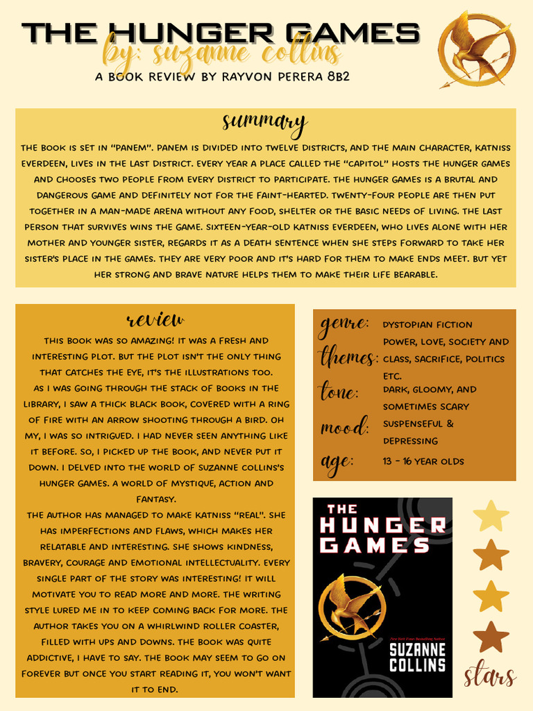 Hunger Games Book Review - Wide Reading | PDF | The Hunger Games