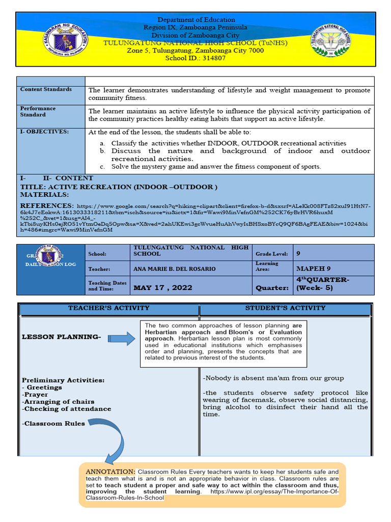 Cot 2 20212022 Lesson Plan For Demo Teaching Download Free PDF