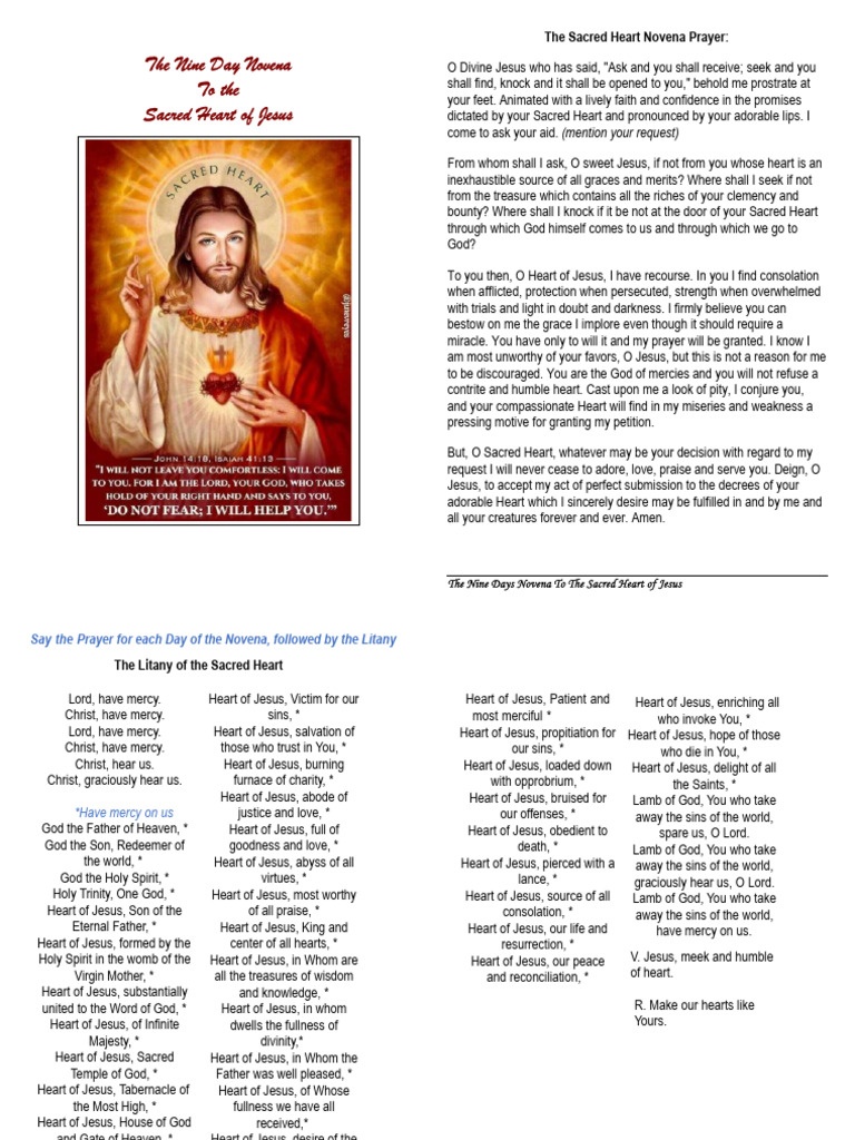 9 Days Novena To The Sacred Heart of Jesus | PDF | Systematic Theology ...