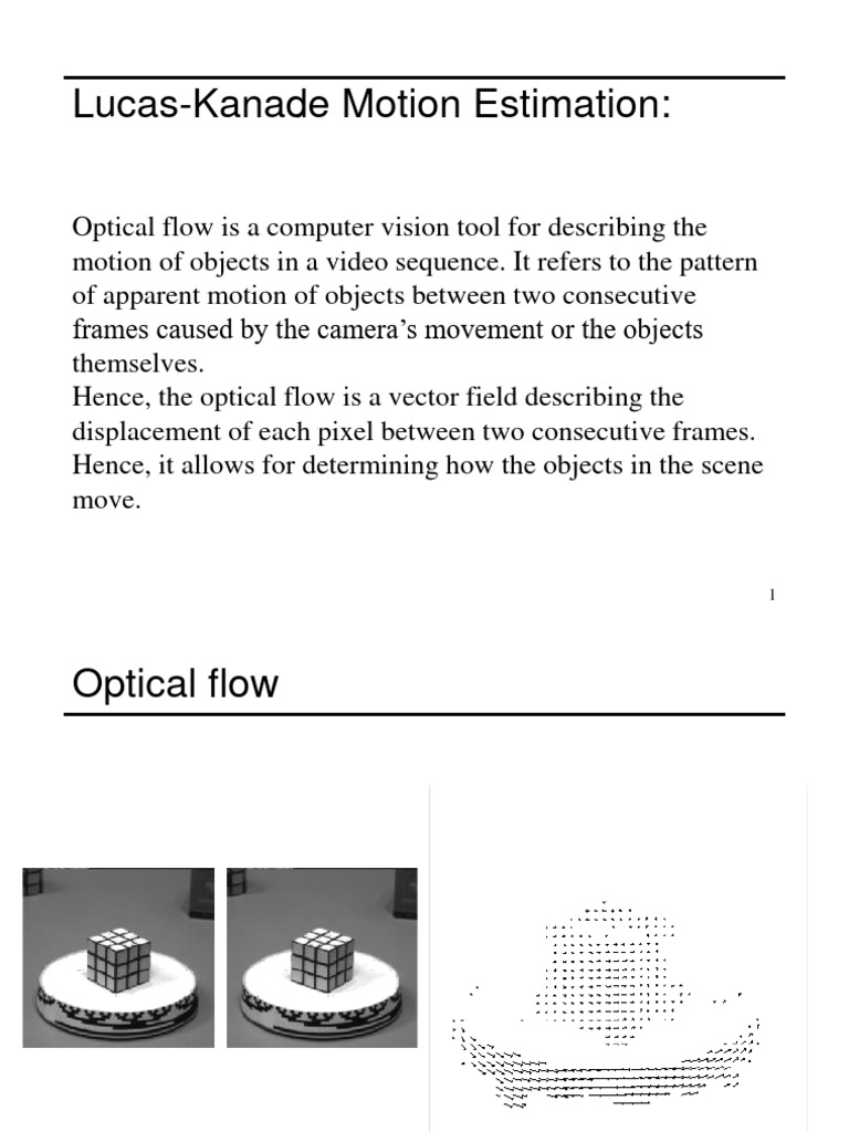 Lucas-Kanade Optical Flow Explained | PDF | Algorithms | Digital Signal ...