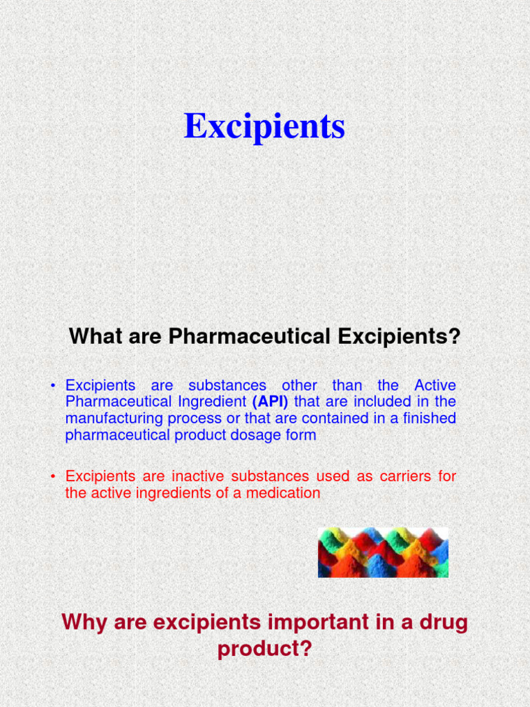 Understanding Pharmaceutical Excipients | PDF | Tablet (Pharmacy ...