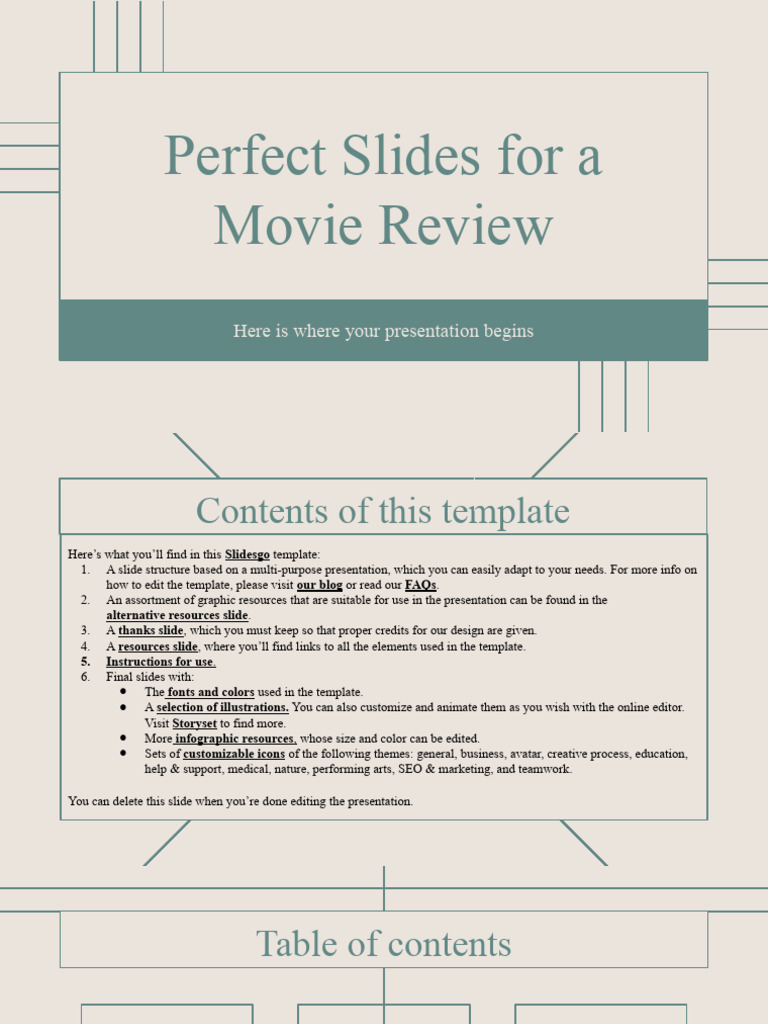 Movie Review Presentation Template | PDF | Planets | Solar System