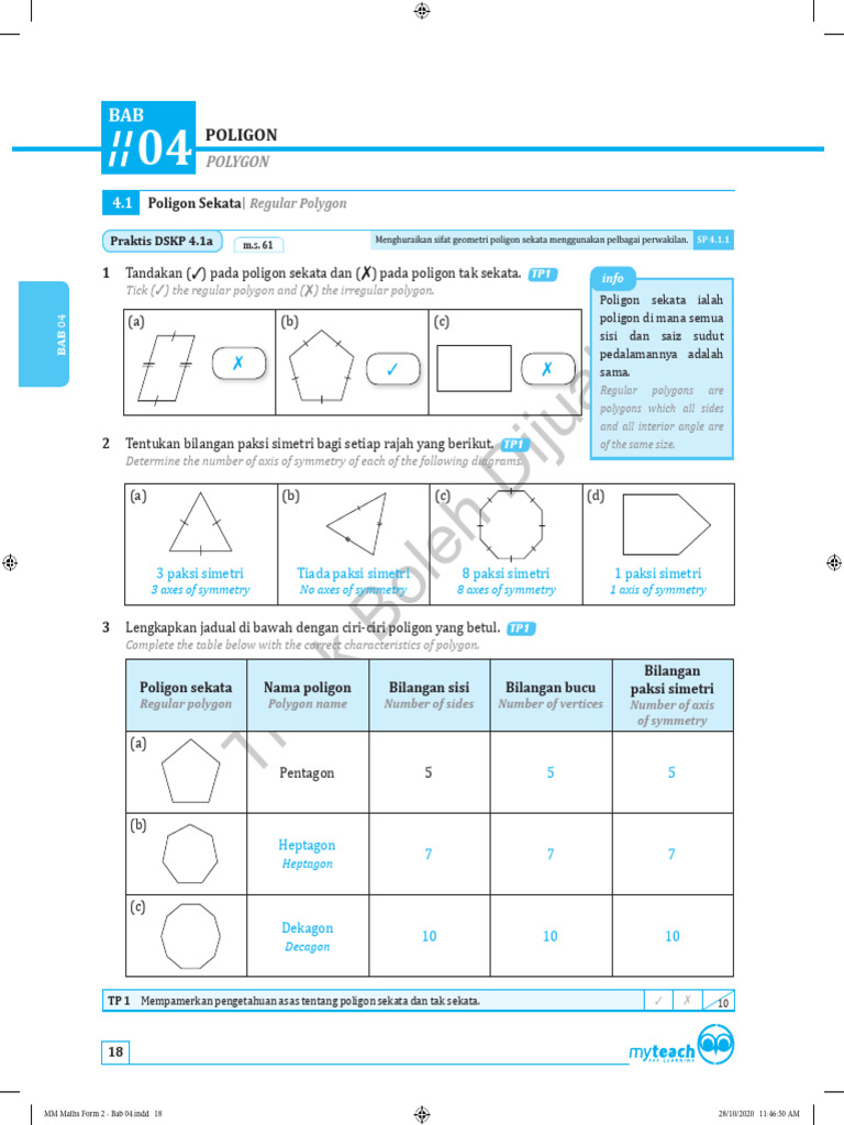 MM Maths Form 2 - Bab 04 | PDF