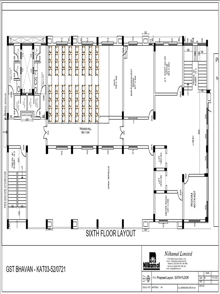 7 - Proposed Layout - Sixth Floor - Kat03-520721 - GST Bhavan - 19.01. ...