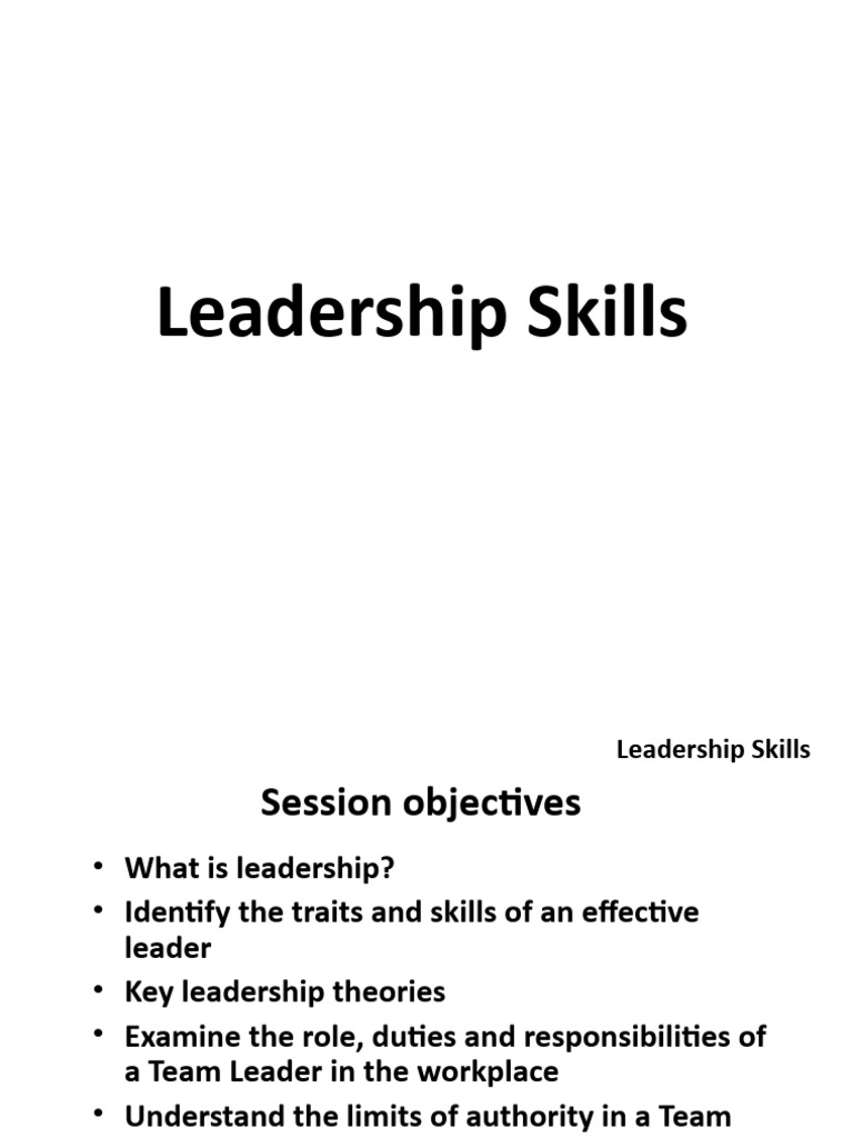 Leadership Skills 1 | PDF | Leadership | Industrial And Organizational ...