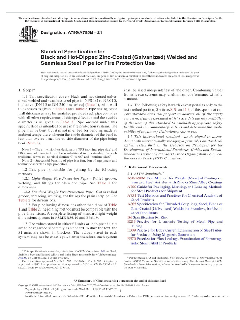 Astm A795-2021 | PDF