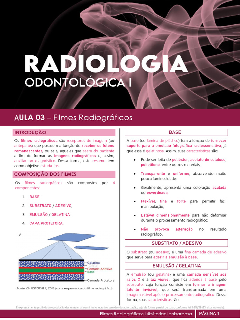 Componentes e Propriedades dos Filmes Radiográficos | PDF | Radiografia ...