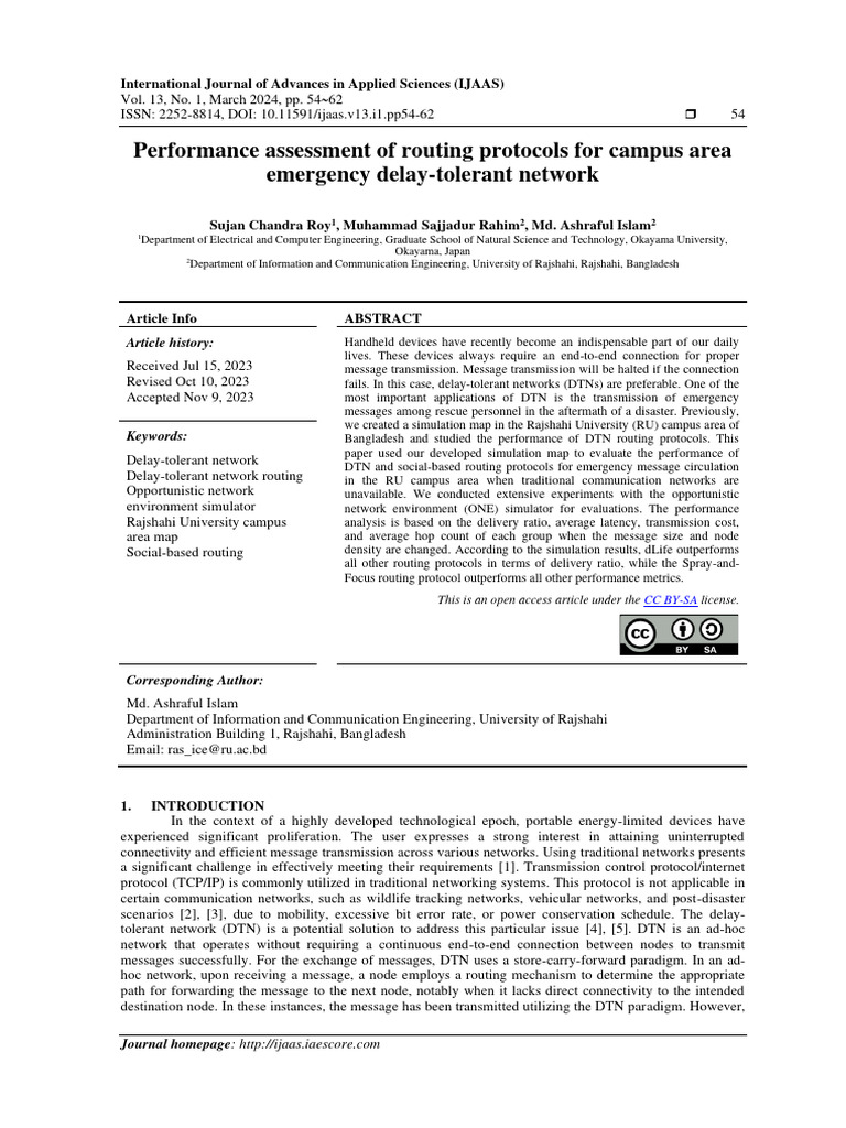 Routing Protocols for Campus Emergency DTNs | PDF | Routing | Computer ...