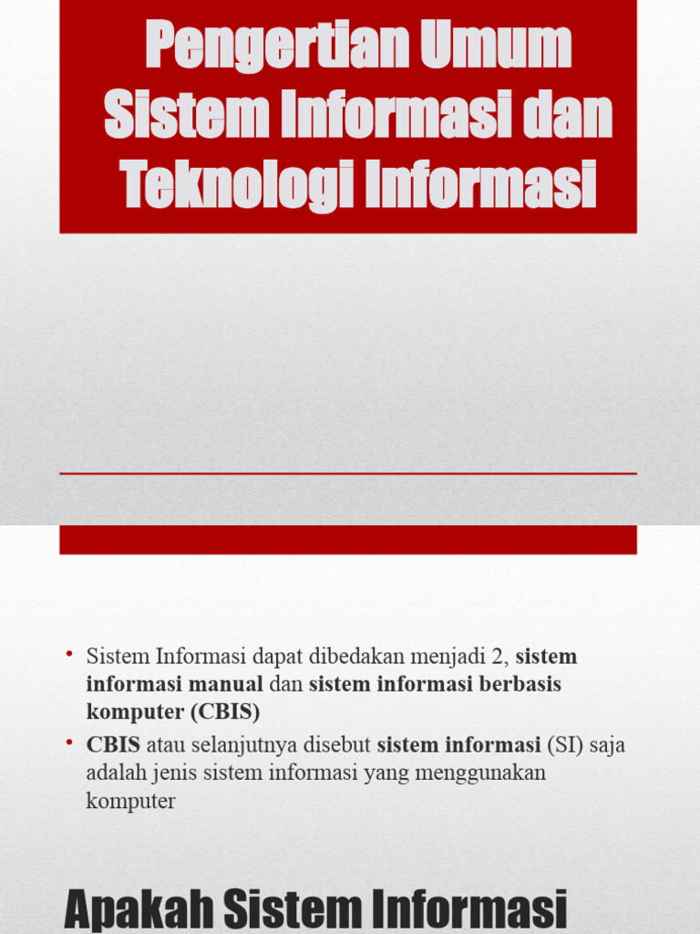 Gambaran Umum Sistem Informasi | PDF