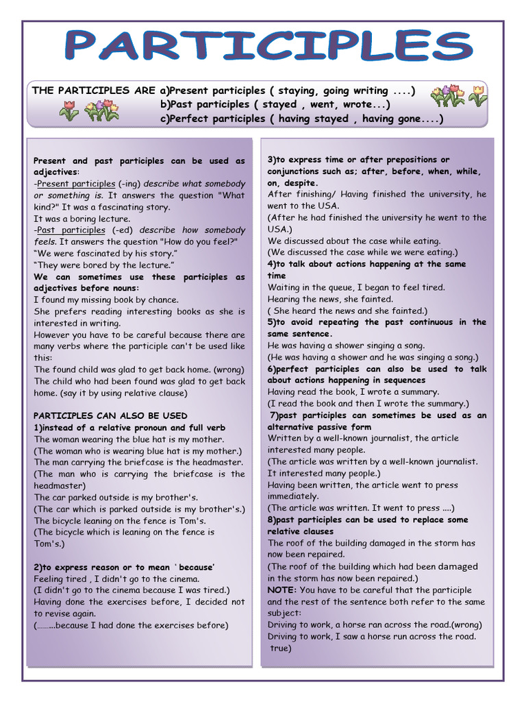 Understanding English Participles | PDF | Verb | Adjective