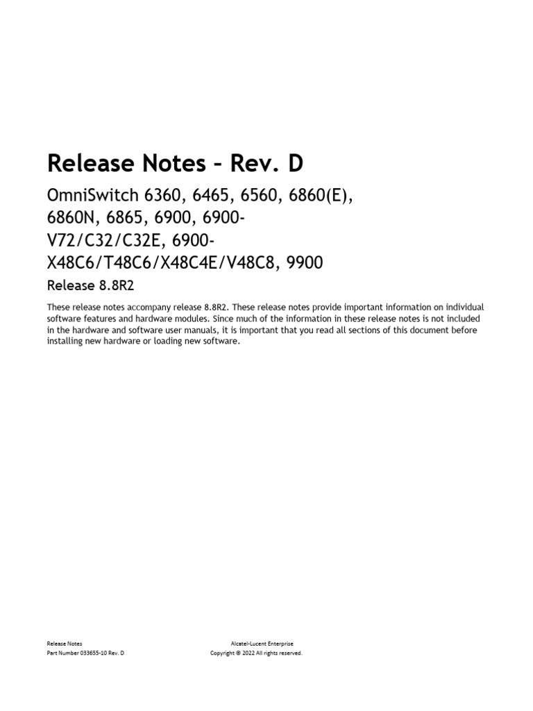 88r2 Release Notes Rev D | PDF | Communications Protocols | Computer ...
