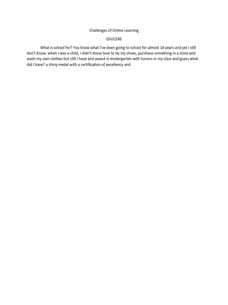 Challenges of Online Learning | PDF | Self-Improvement
