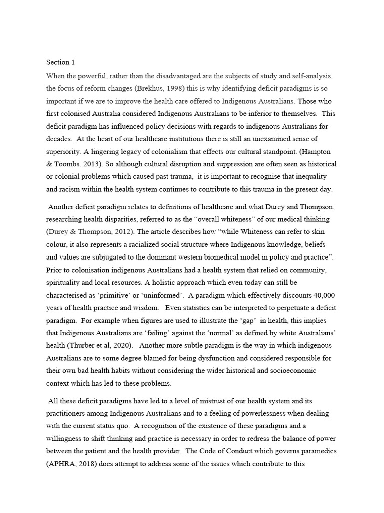 Addressing Deficit Paradigms in Healthcare | PDF | Indigenous ...