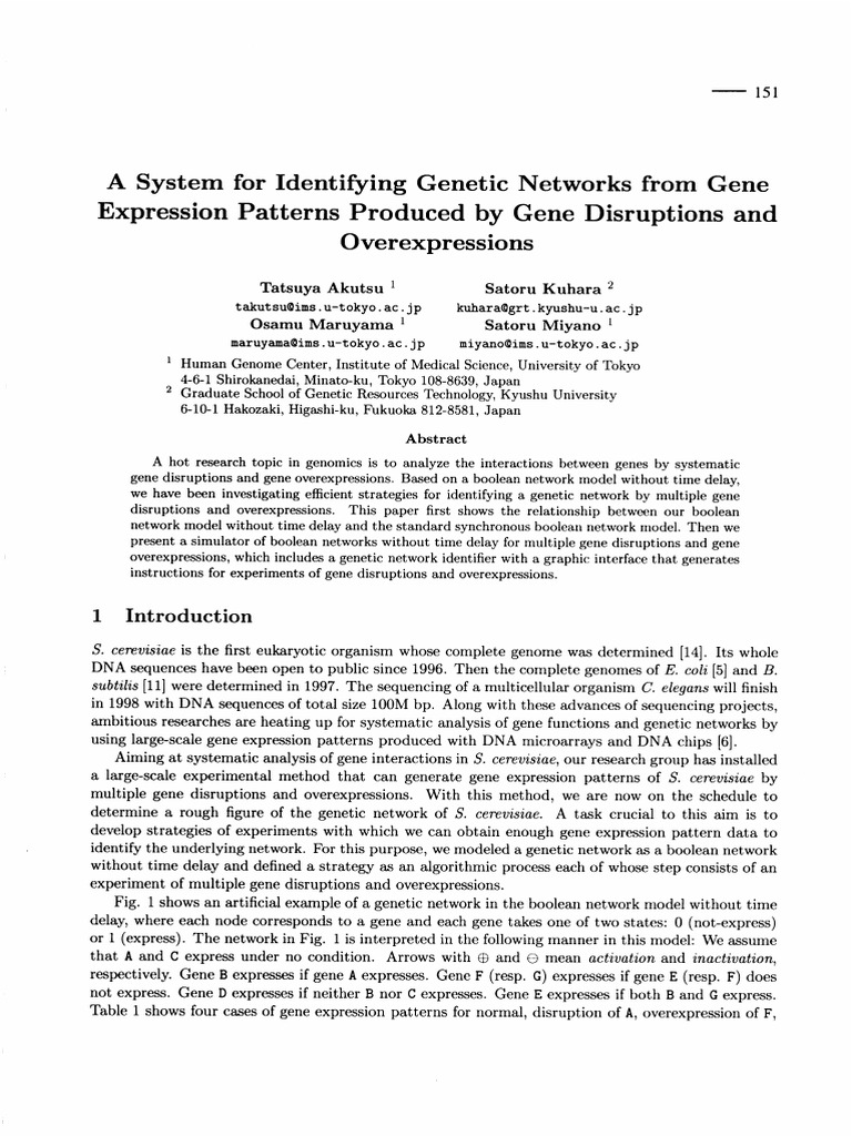 1998-A System For Identifying Genetic Networks From Gene Expression ...