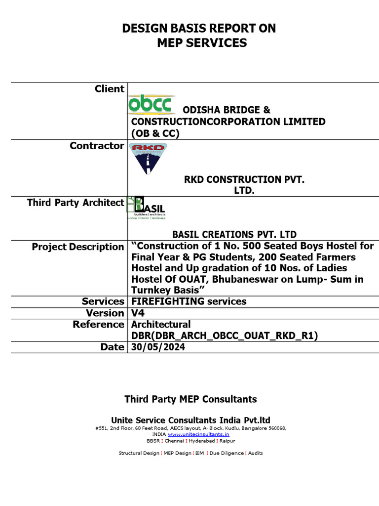 MEP Design Report for Firefighting System | PDF | Pipe (Fluid ...