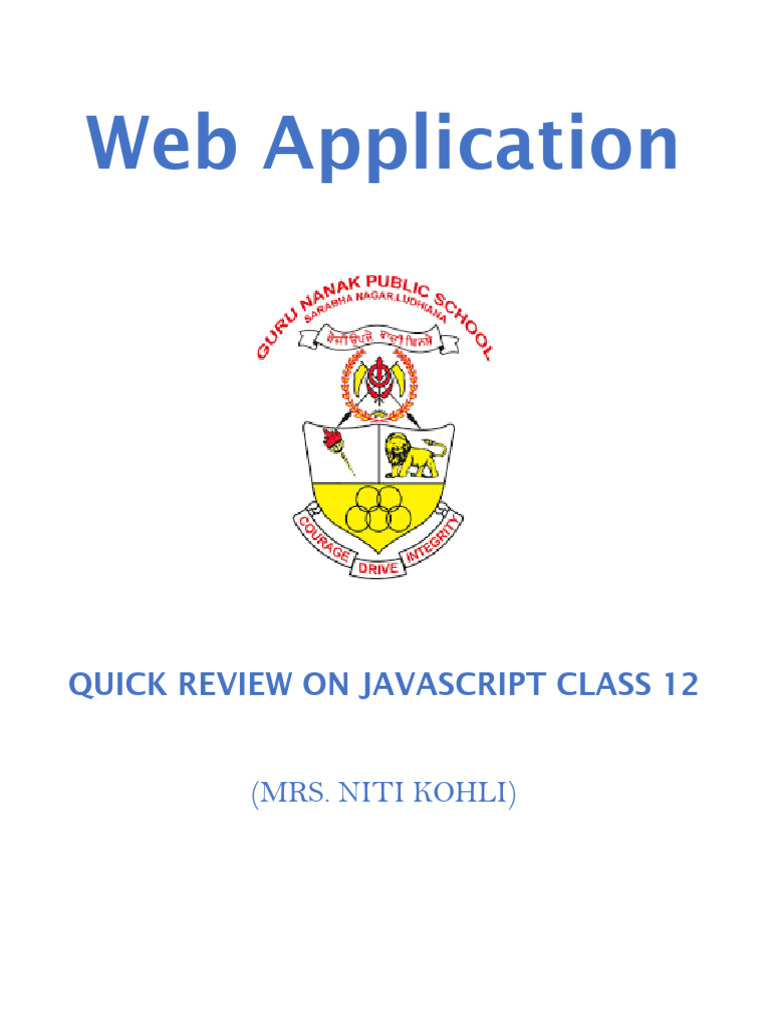 Quick Review JavaScript | PDF | Dynamic Web Page | Java Script