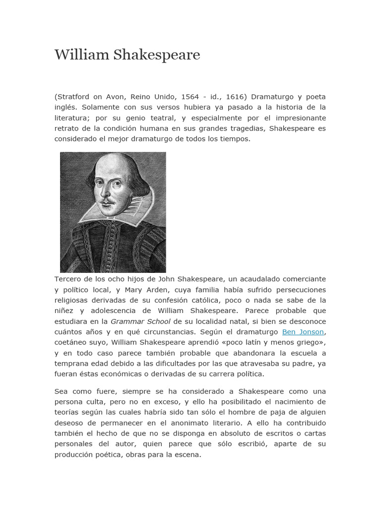 William Shakespeare | PDF | William Shakespeare