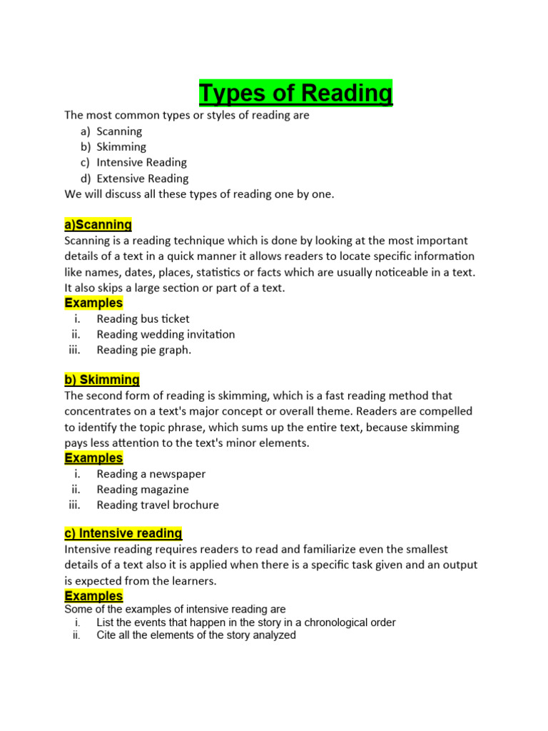 types-of-reading-techniques-explained-pdf