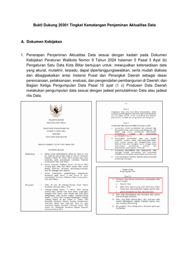 Bukti Dukung 20301 Tingkat Kematangan Penjaminan Aktualitas Data | PDF ...