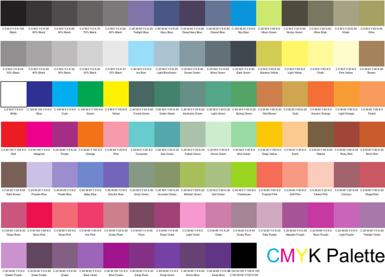Paleta de Colores CMYK para Imprimir | PDF