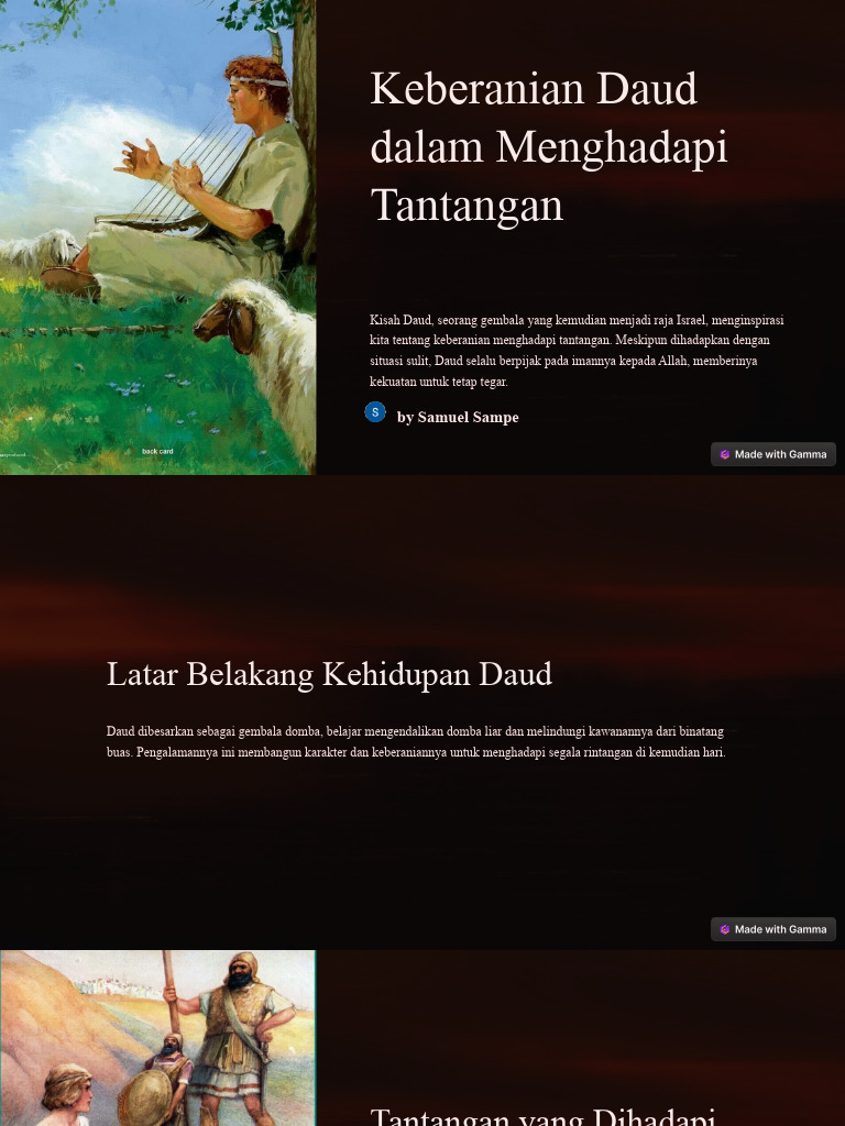 Keberanian Daud Menghadapi Tantangan | PDF
