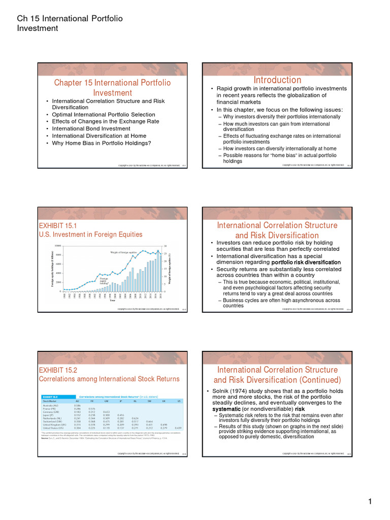 Ch15 International Portfolio Investment | PDF | Diversification ...