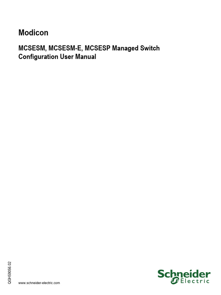 Modicon Switch Configuration Manual | PDF | Ip Address | I Pv6