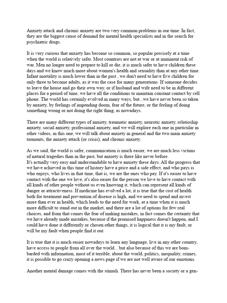 Anxiety video script pdf anxiety panic attack