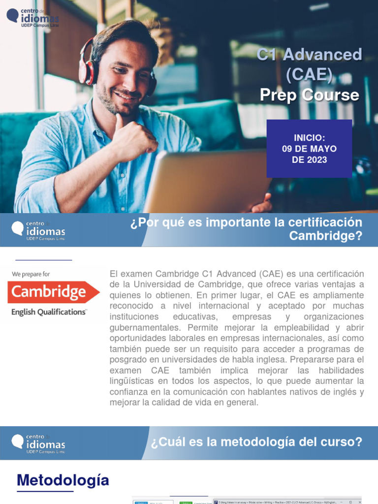 C1 Advanced CAE Informacion 2023 1 Mayo | PDF | Crecimiento personal y ...