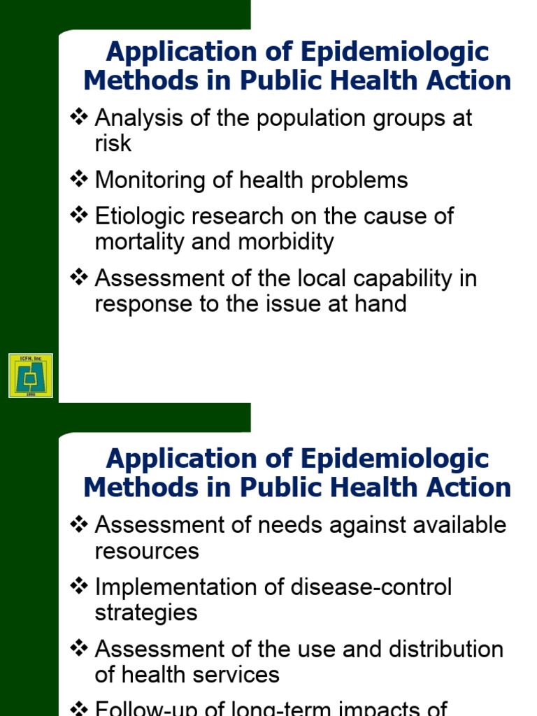 Application of EPI in Public Health | PDF | Public Health | Information