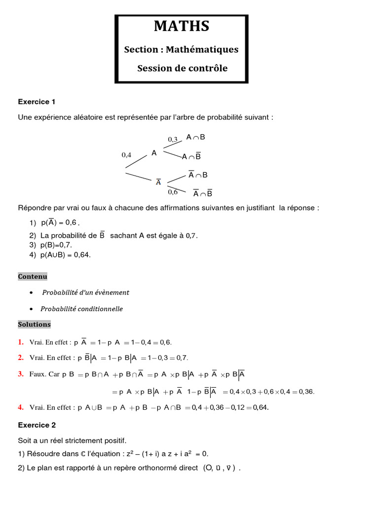 Math C | PDF | Équation du second degré | Triangle
