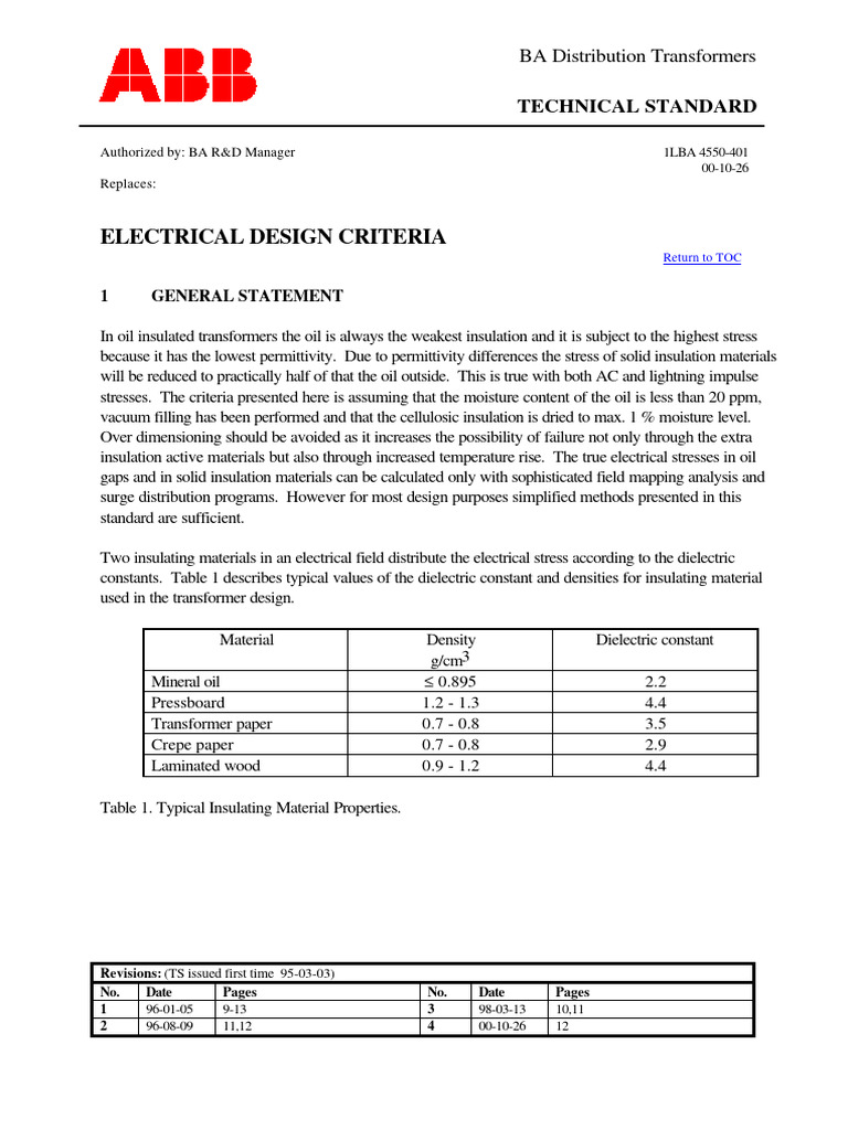 Transformer Design Standards | PDF | Insulator (Electricity ...